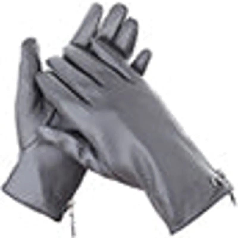 Wristed Zipper Nappa Leather Gloves
