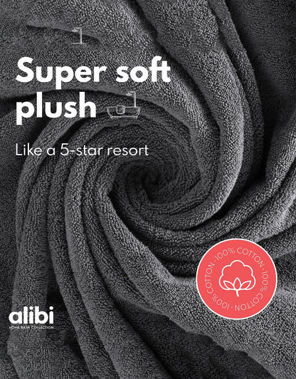 Soft Absorbent Luxury Cotton Bath Towel 30x56 - 2 Pack