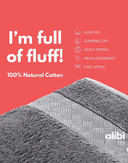 Soft Absorbent Luxury Cotton Bath Towel 30x56 - 2 Pack