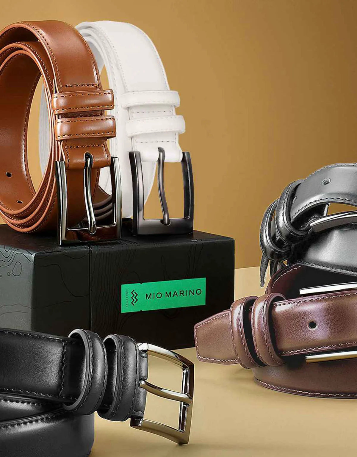 Men's Dual Ring Leather Classic Prong Belt
