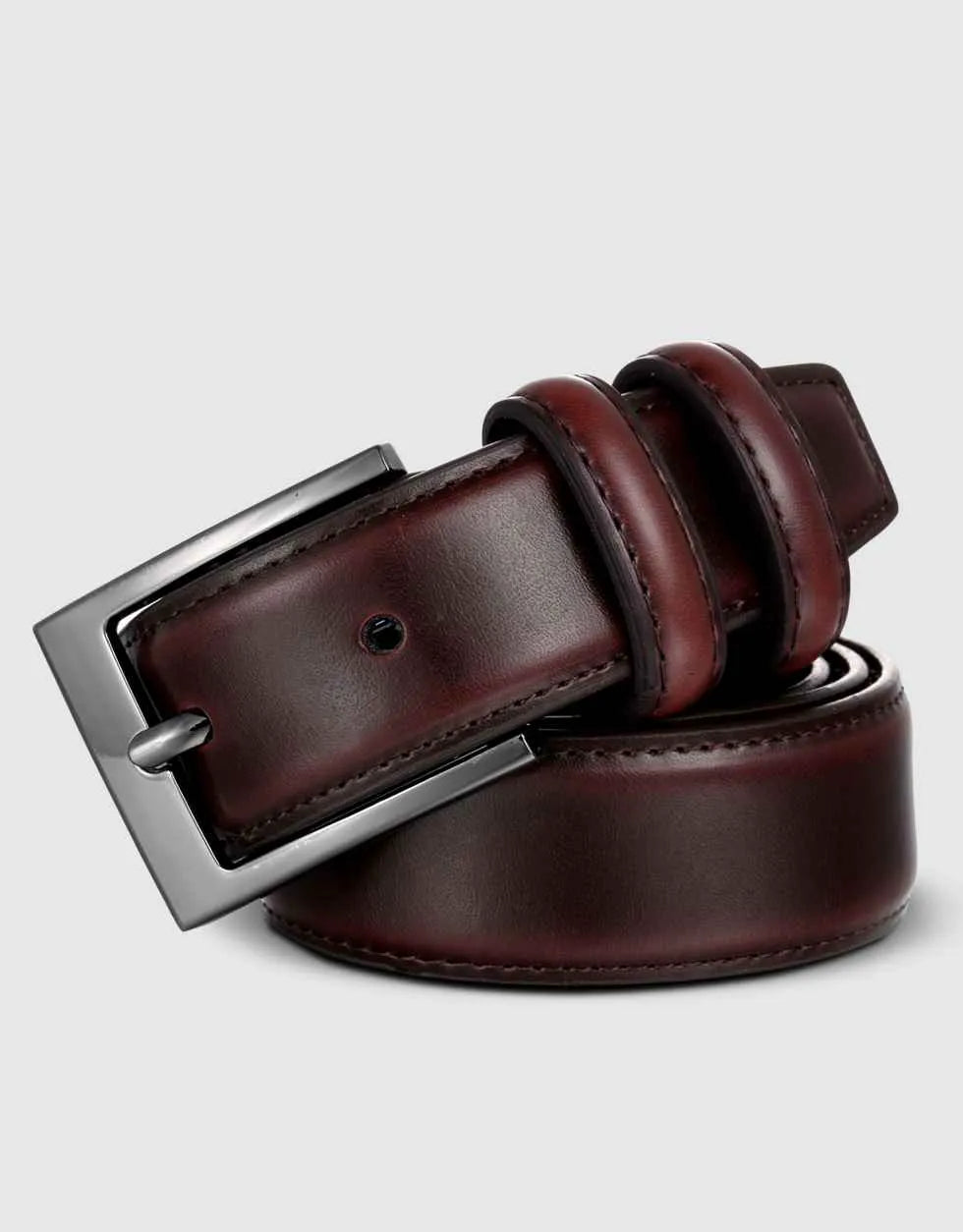 Men's Dual Ring Leather Classic Prong Belt