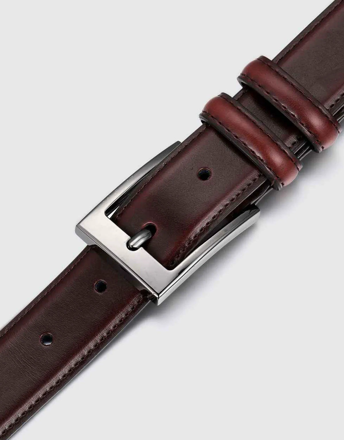 Men's Dual Ring Leather Classic Prong Belt