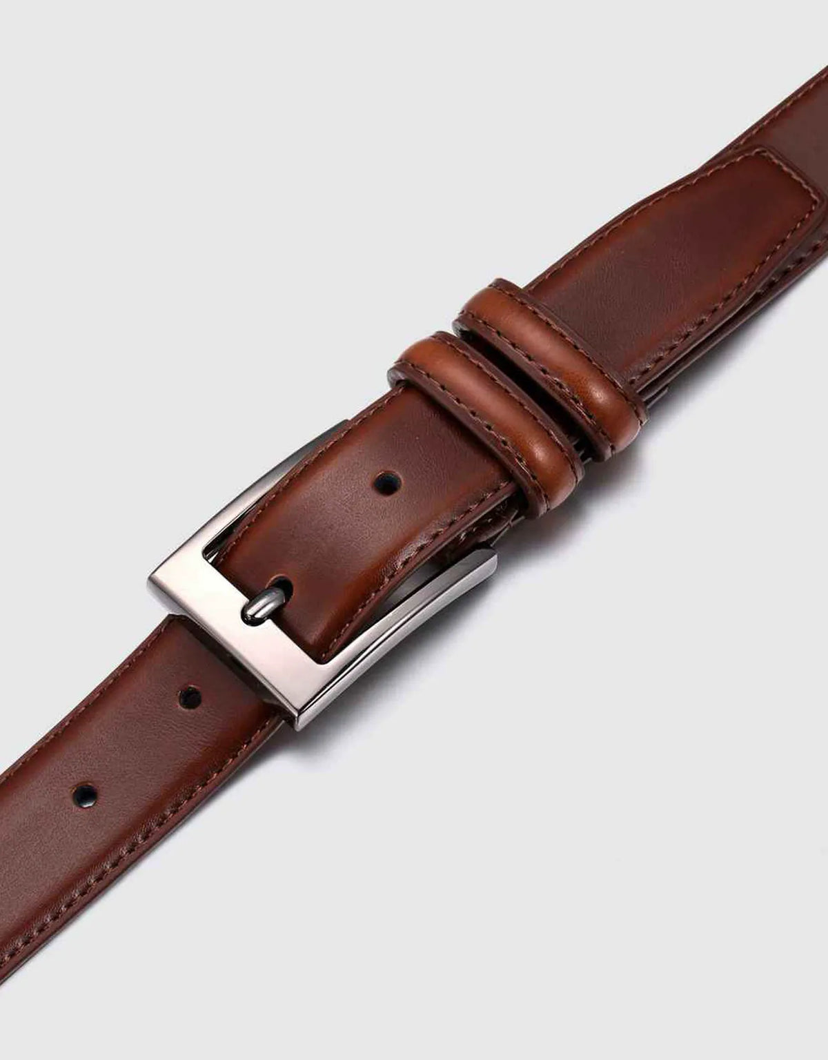 Men's Dual Ring Leather Classic Prong Belt