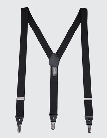 Men's Canvas Twill 1.25" Wide Suspender Bow Tie