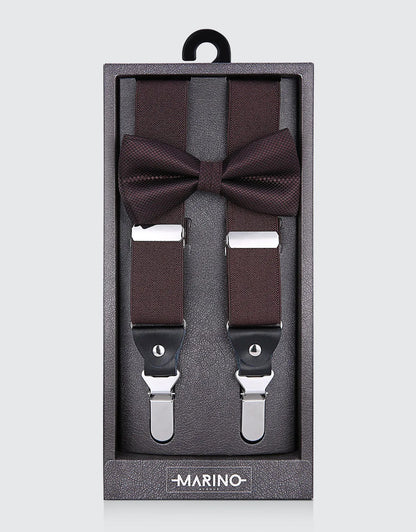Polyester Clipped Easy Grip Clip Suspender Bow Tie