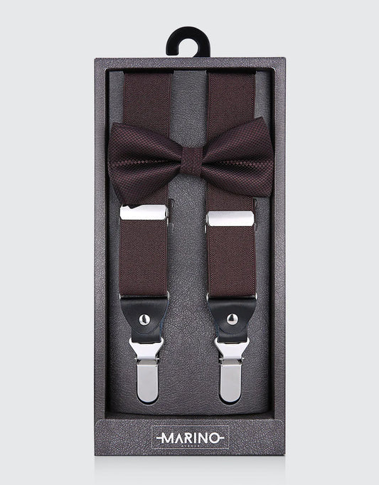 Polyester Clipped Easy Grip Clip Suspender Bow Tie