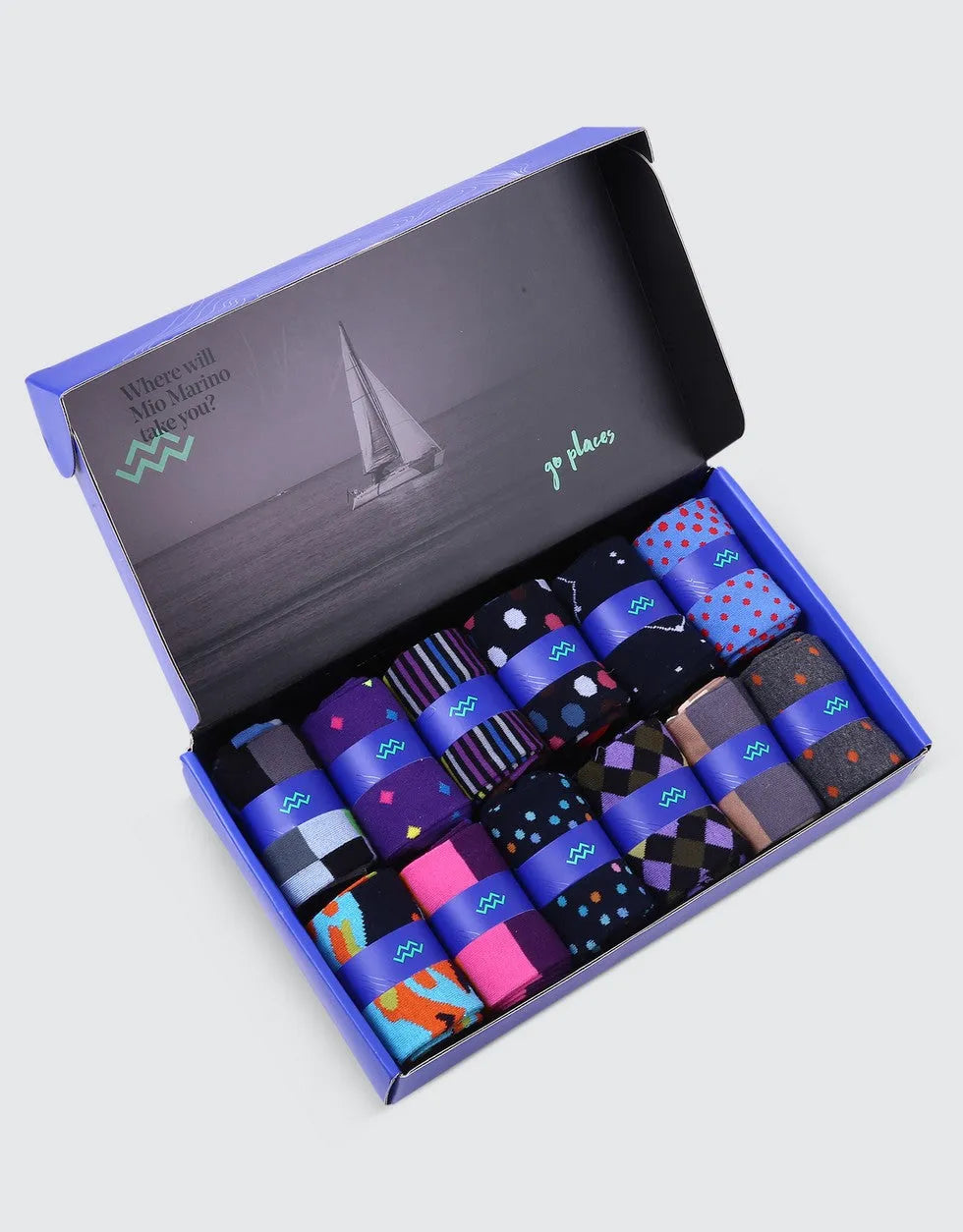 Men's Bold Designer Dress Socks 12 Pack