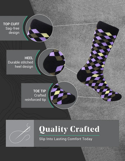 Men's Bold Designer Dress Socks 12 Pack
