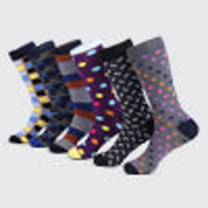 Men's Bold Designer Dress Socks 6 Pack
