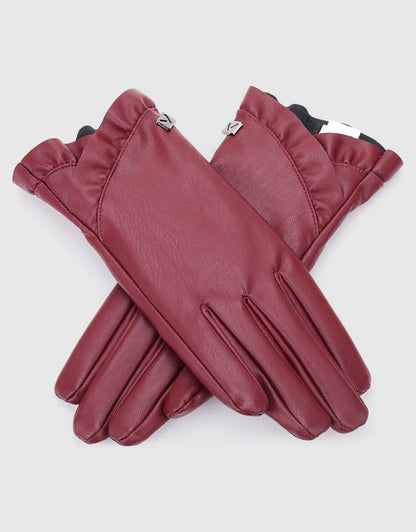 Women's Touchscreen Ruffle Winter Gloves