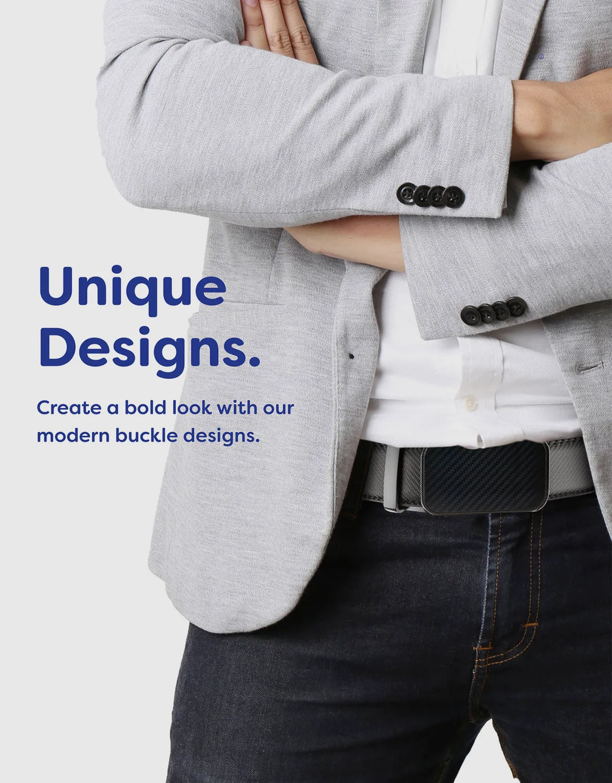 Men's Blocks Leather Ratchet Belt