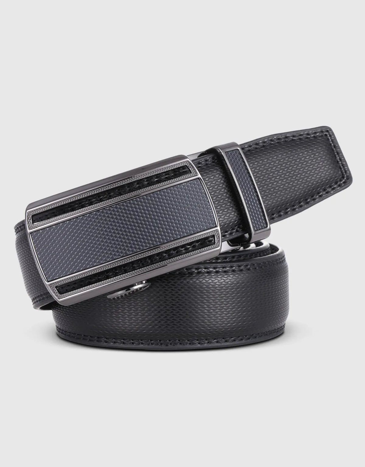 Men's Exquisite Grid Leather Ratchet Belt