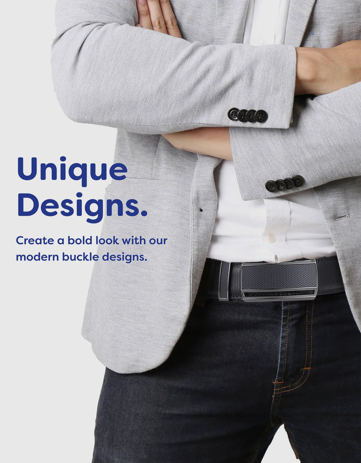 Men's Exquisite Grid Leather Ratchet Belt