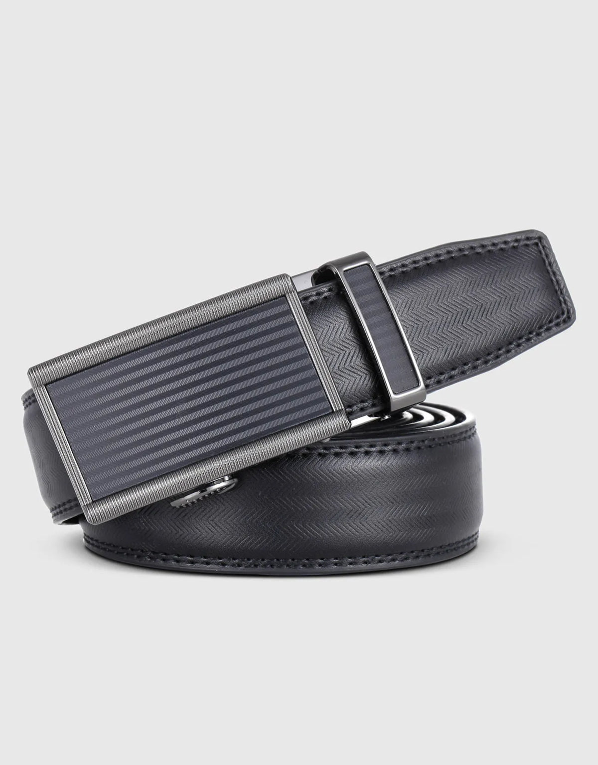 Men's Zigzag Leather Ratchet Belt
