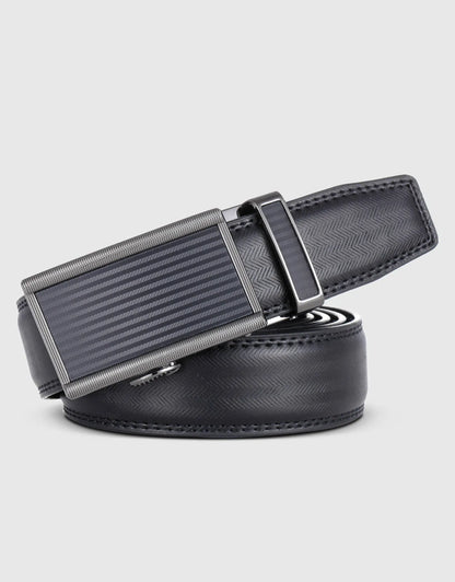 Men's Zigzag Leather Ratchet Belt