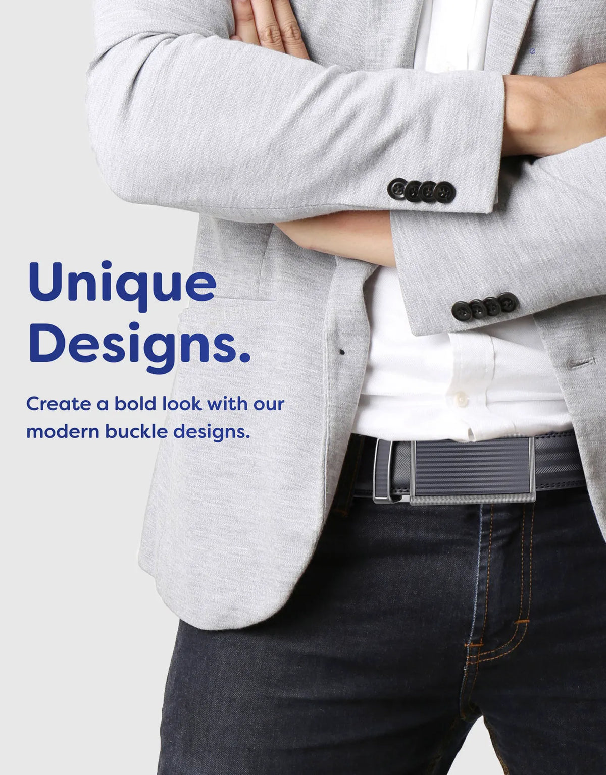 Men's Zigzag Leather Ratchet Belt