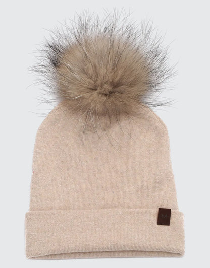 Women's Beanie Hat with Pompom