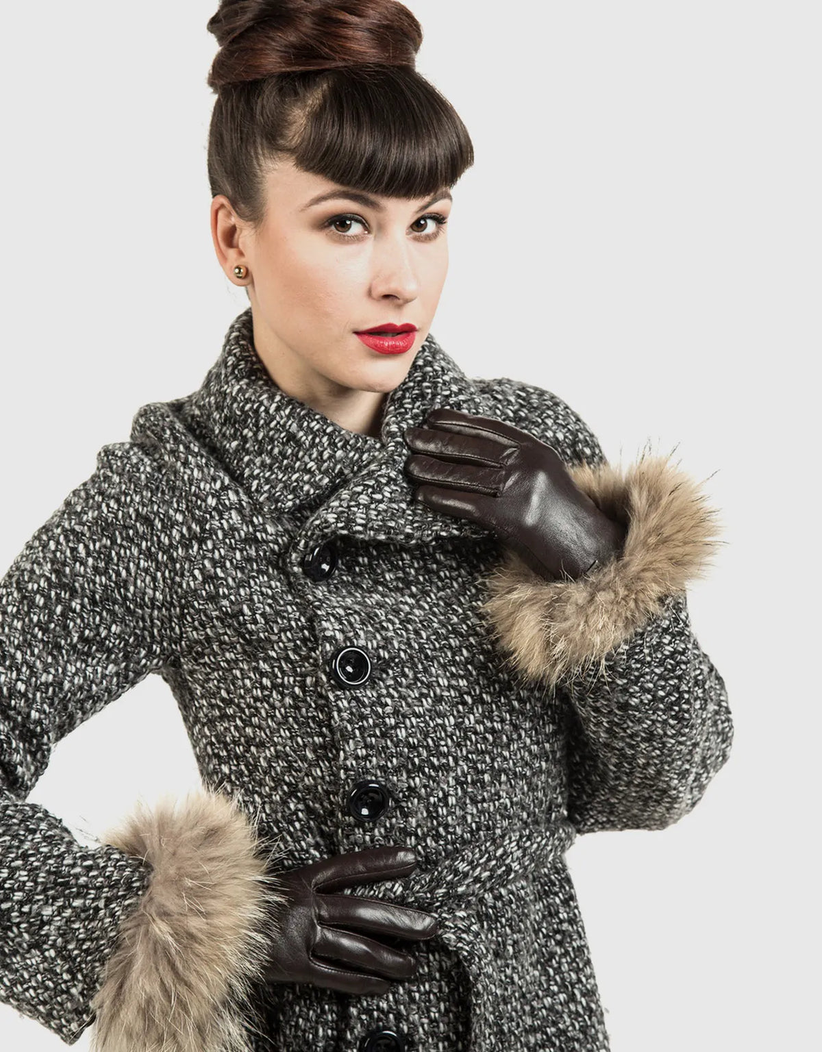 Fur Cuff Sheepskin Gloves