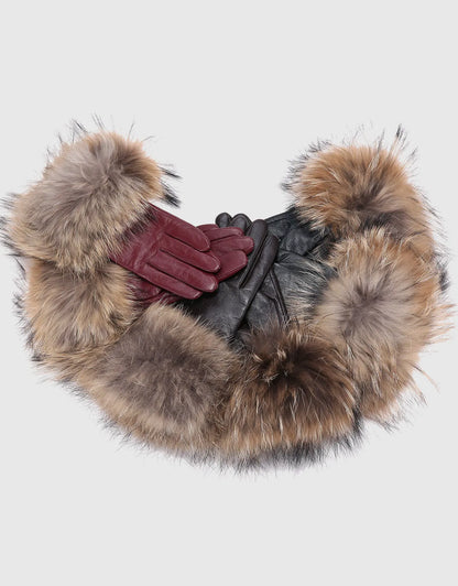 Fur Cuff Sheepskin Gloves