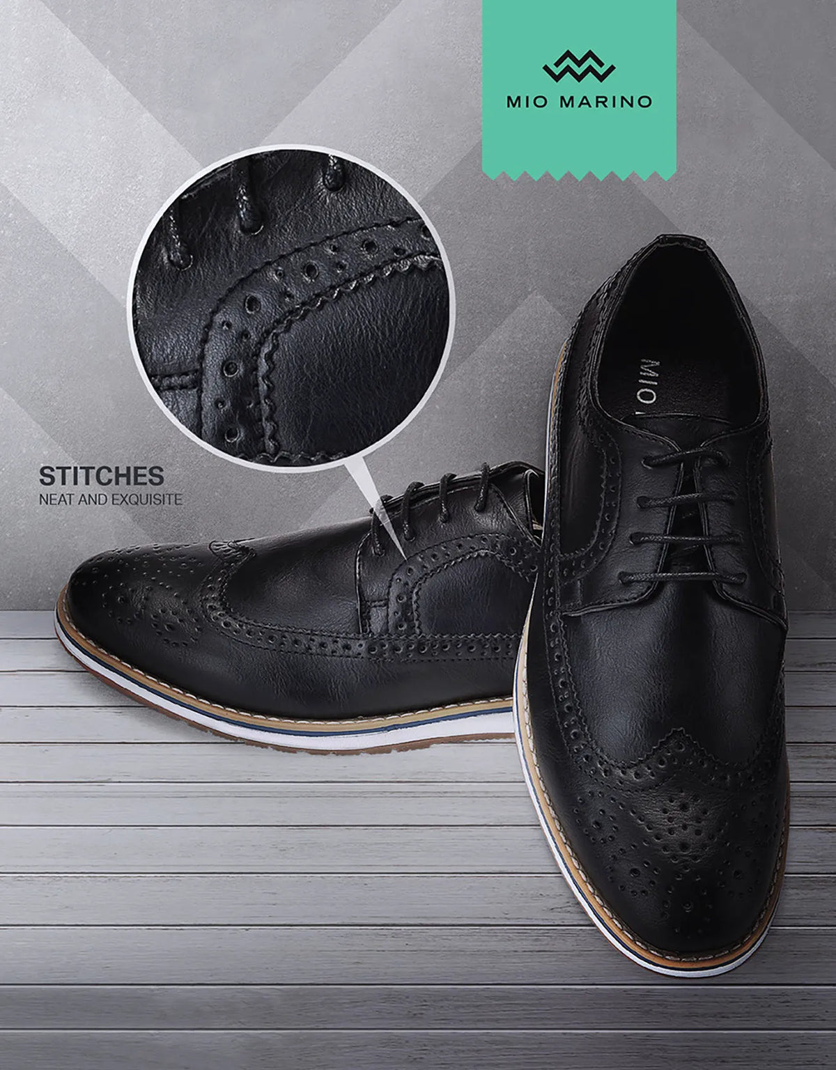Ornate Wingtip Casual Oxford Shoes