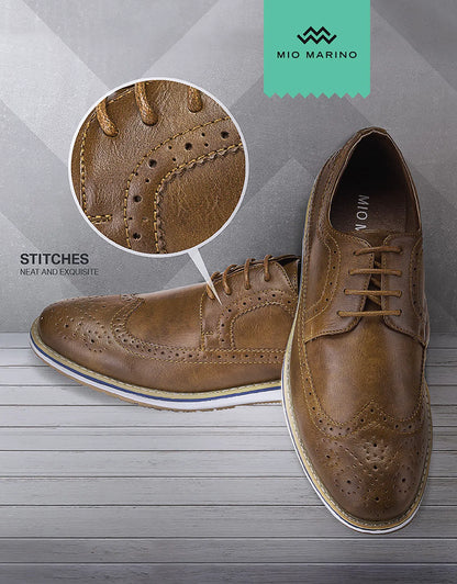 Ornate Wingtip Casual Oxford Shoes
