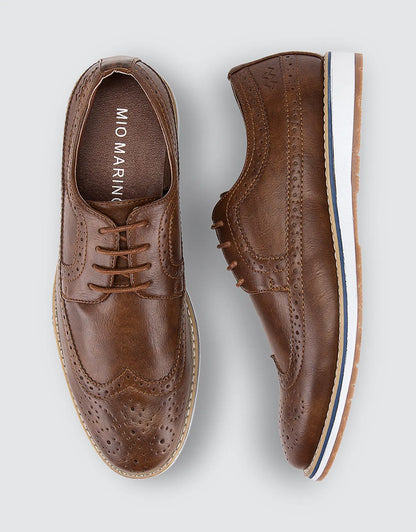Ornate Wingtip Casual Oxford Shoes