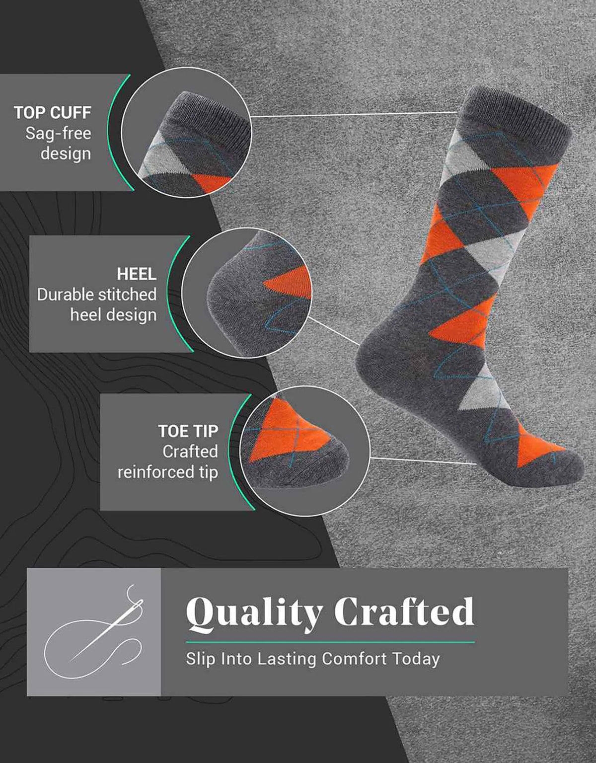 Men's Retro Collection Dress Socks 6 Pack