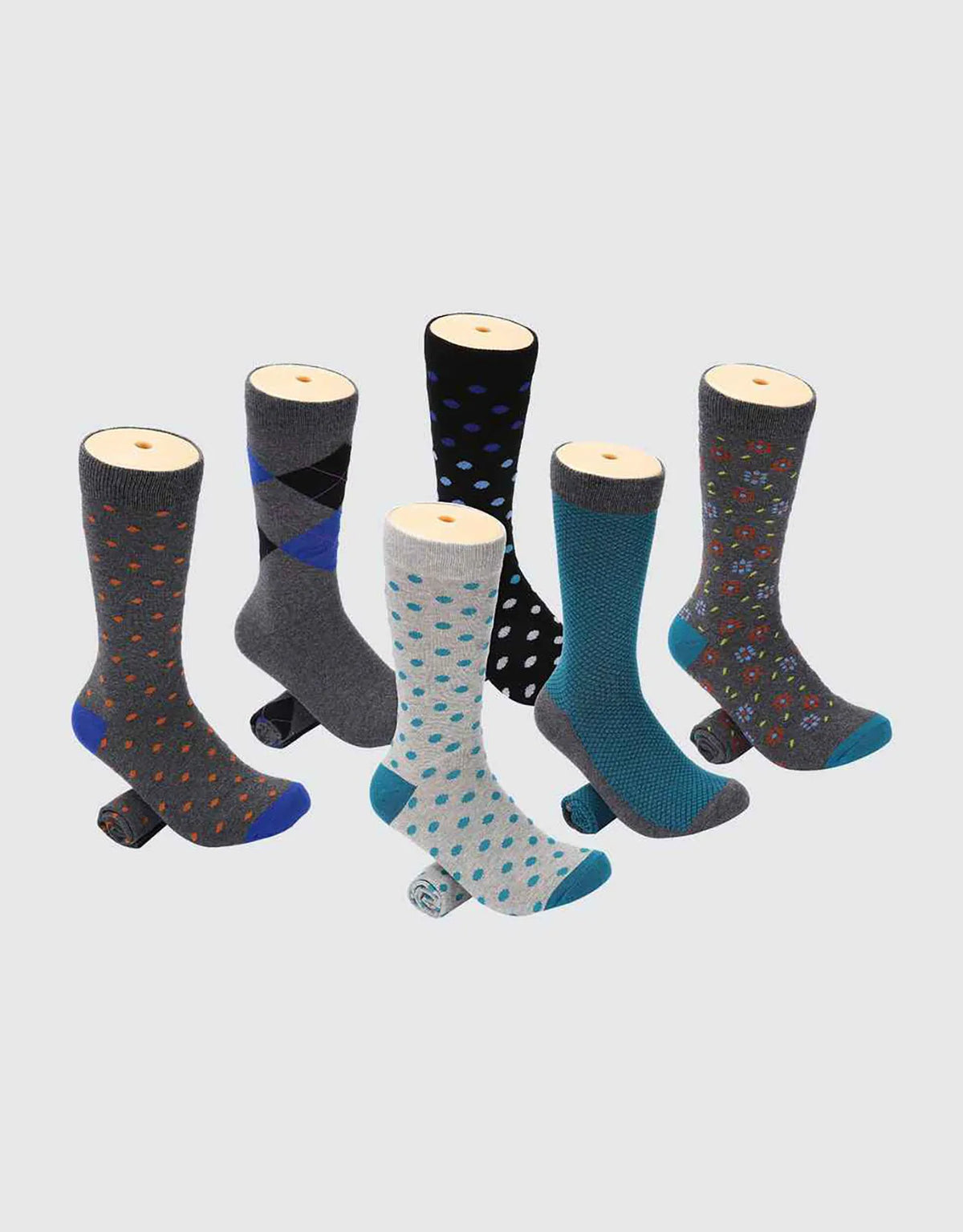 Men's Retro Collection Dress Socks 6 Pack