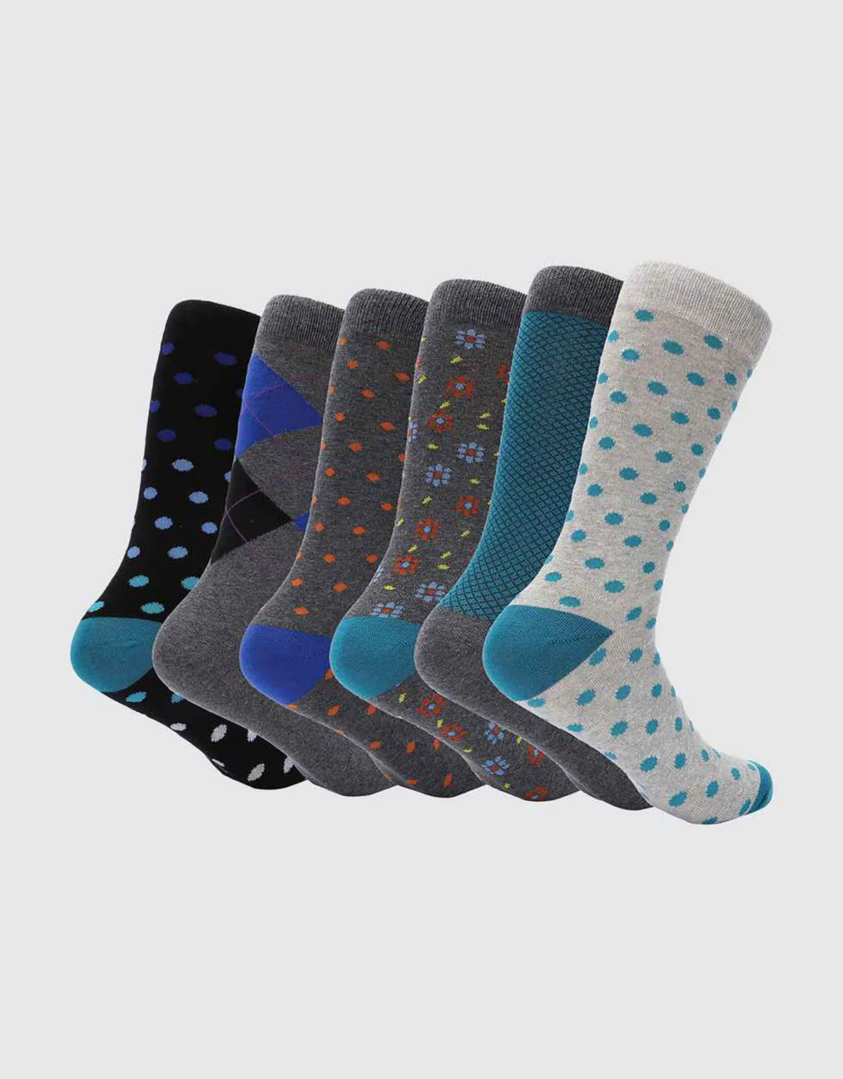 Men's Retro Collection Dress Socks 6 Pack
