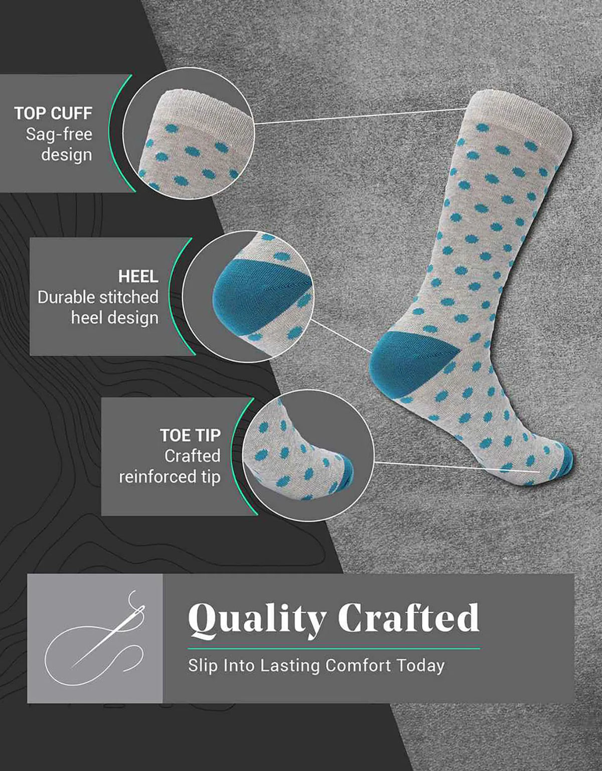 Men's Retro Collection Dress Socks 6 Pack