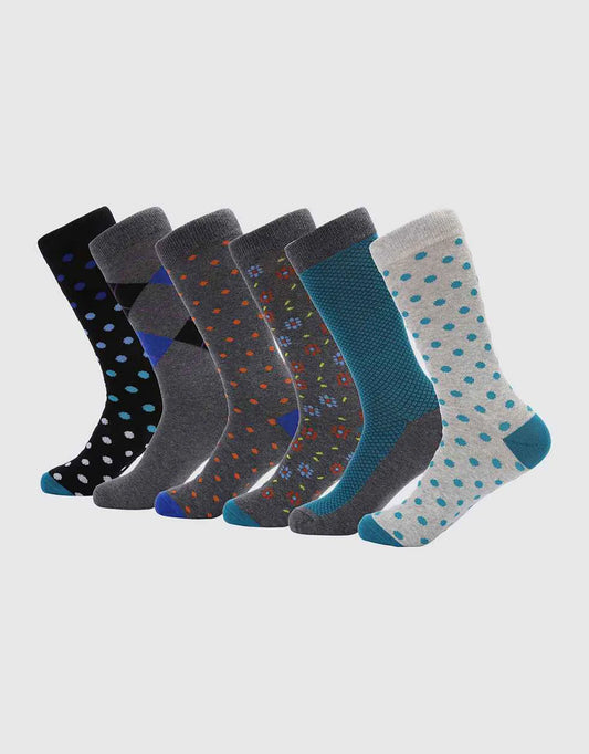 Men's Retro Collection Dress Socks 6 Pack