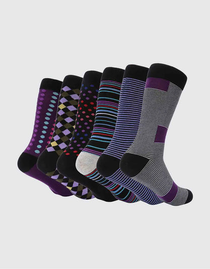 Men's Retro Collection Dress Socks 6 Pack