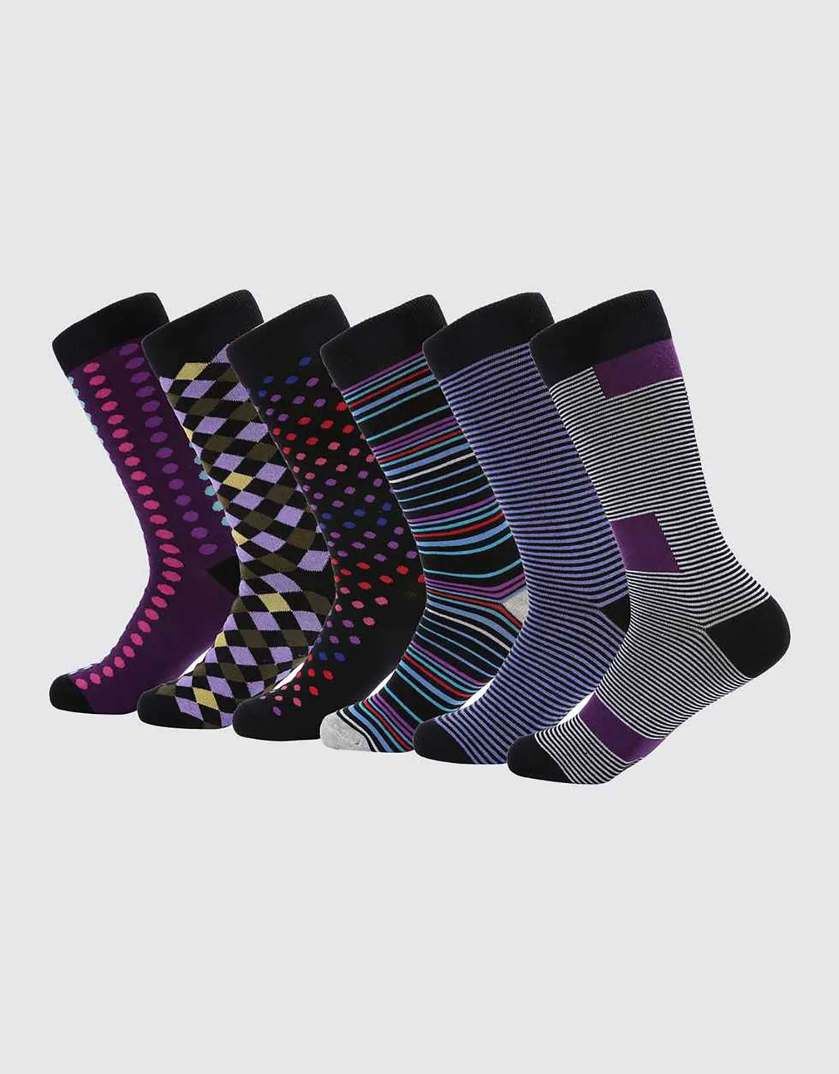 Men's Retro Collection Dress Socks 6 Pack
