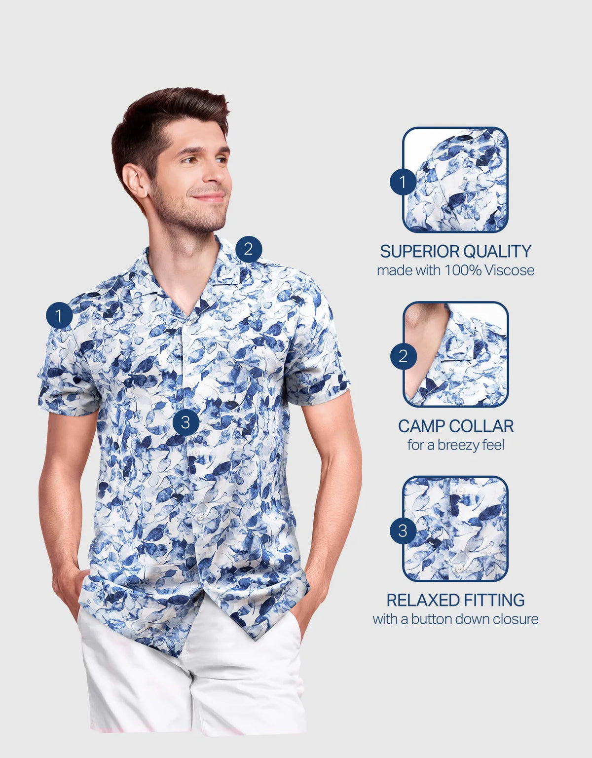 Men's Casual Button-Down Hawaiian Shirt