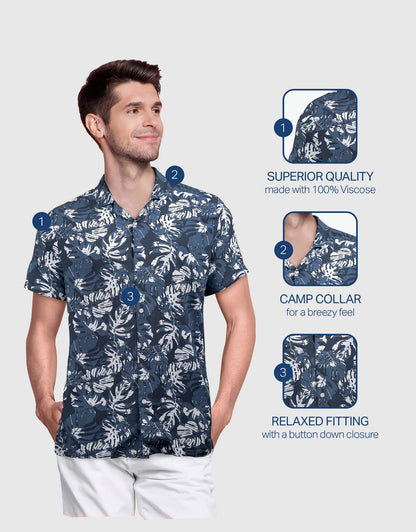 Men's Casual Button-Down Hawaiian Shirt
