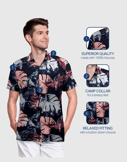 Men's Casual Button-Down Hawaiian Shirt