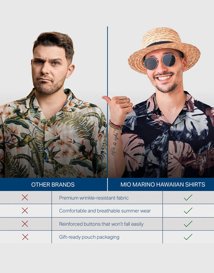 Men's Casual Button-Down Hawaiian Shirt