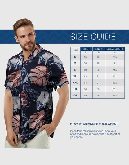 Men's Casual Button-Down Hawaiian Shirt