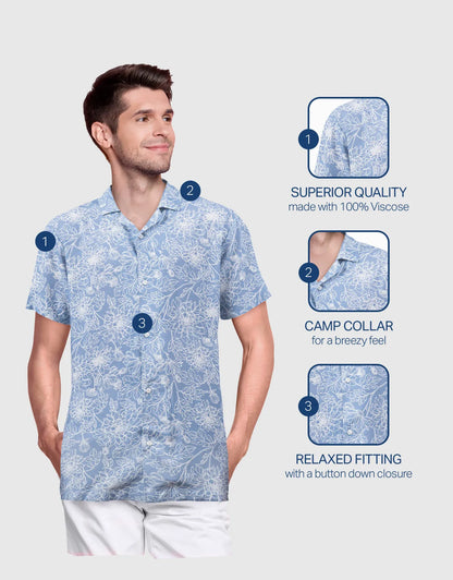 Men's Casual Button-Down Hawaiian Shirt