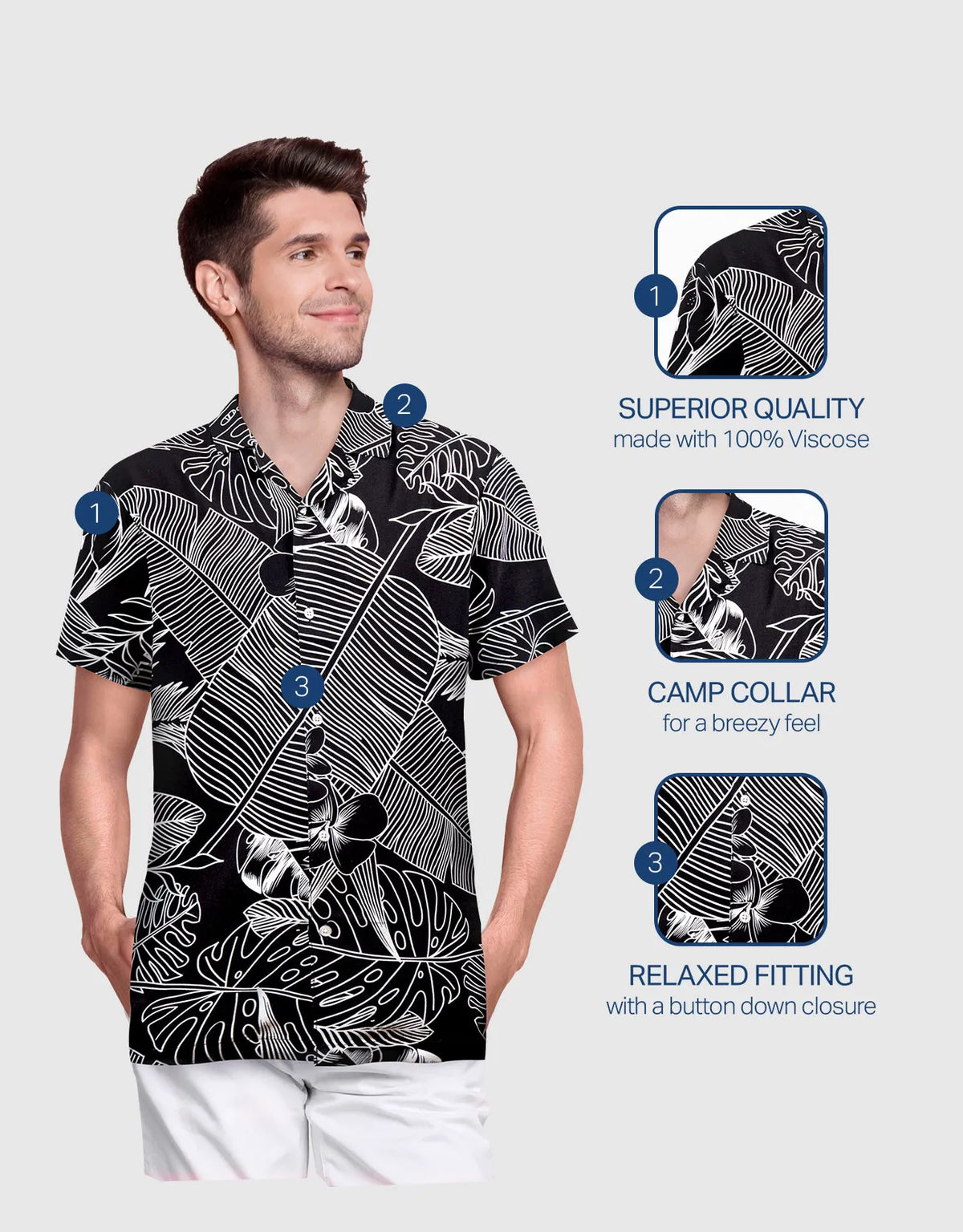 Men's Casual Button-Down Hawaiian Shirt