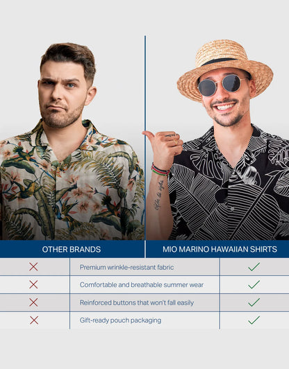 Men's Casual Button-Down Hawaiian Shirt