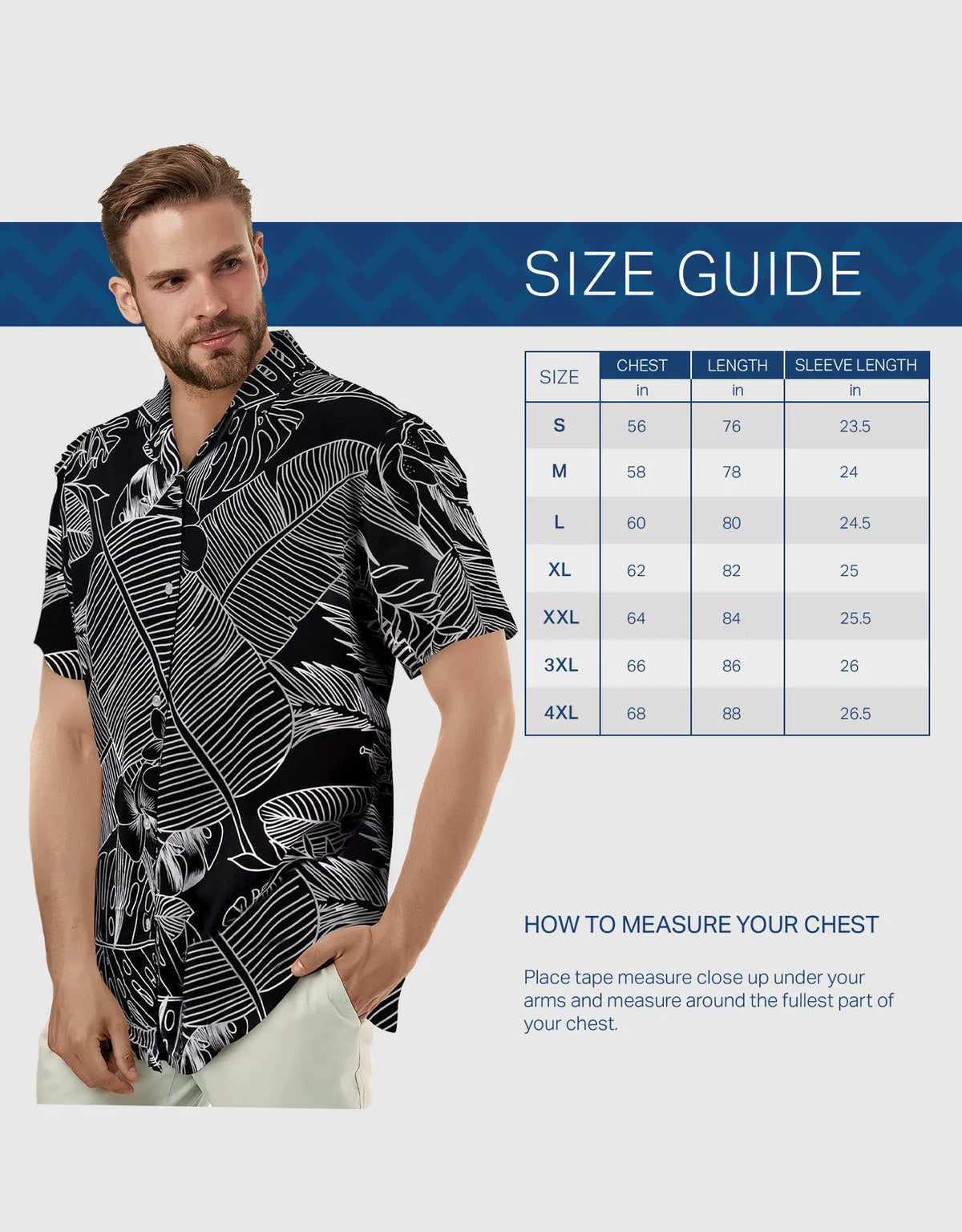 Men's Casual Button-Down Hawaiian Shirt
