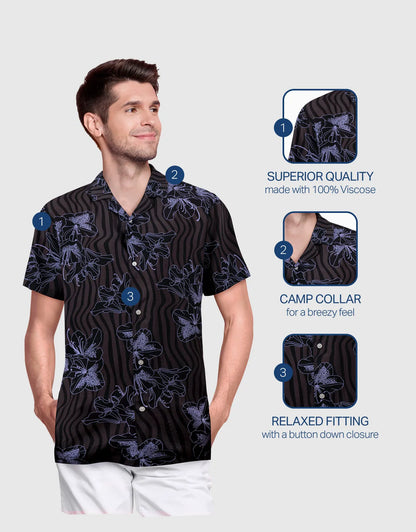 Men's Casual Button-Down Hawaiian Shirt
