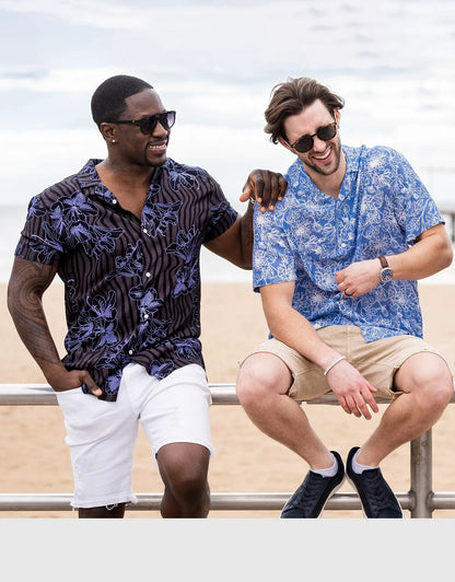 Men's Casual Button-Down Hawaiian Shirt