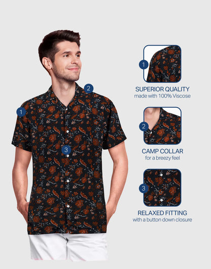 Men's Casual Button-Down Hawaiian Shirt