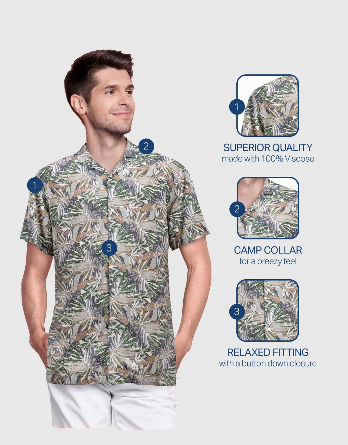 Men's Casual Button-Down Hawaiian Shirt