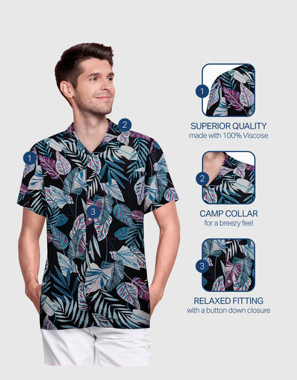 Men's Casual Button-Down Hawaiian Shirt