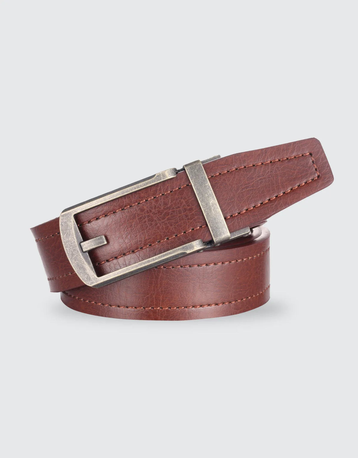 Cracked Metal Rachet Leather Belt
