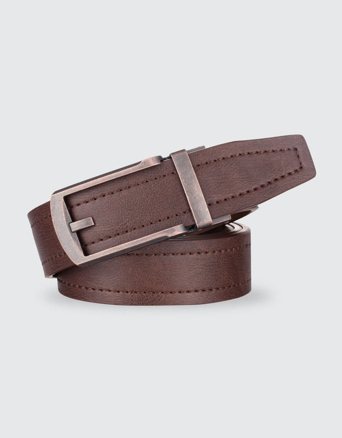 Cracked Metal Rachet Leather Belt