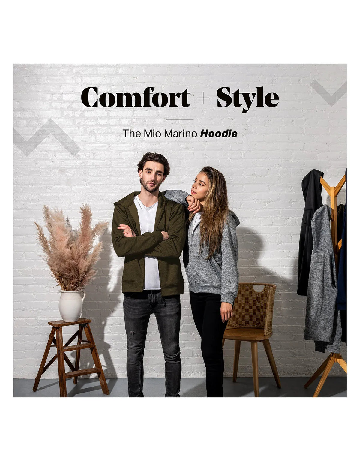 Men’s Full Zip Hooded Sweatshirt by Mio Marino